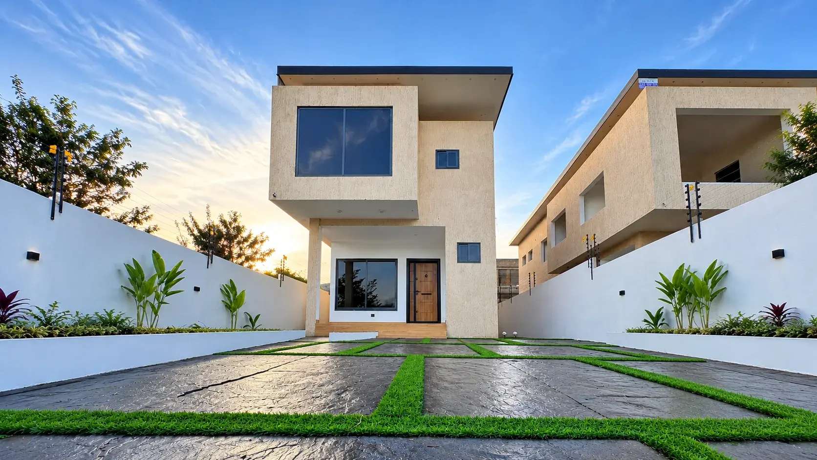 Daylight exterior photograph of the homes at Aburi Valley Residences
