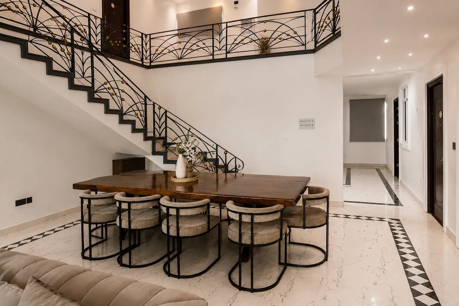 The dining area